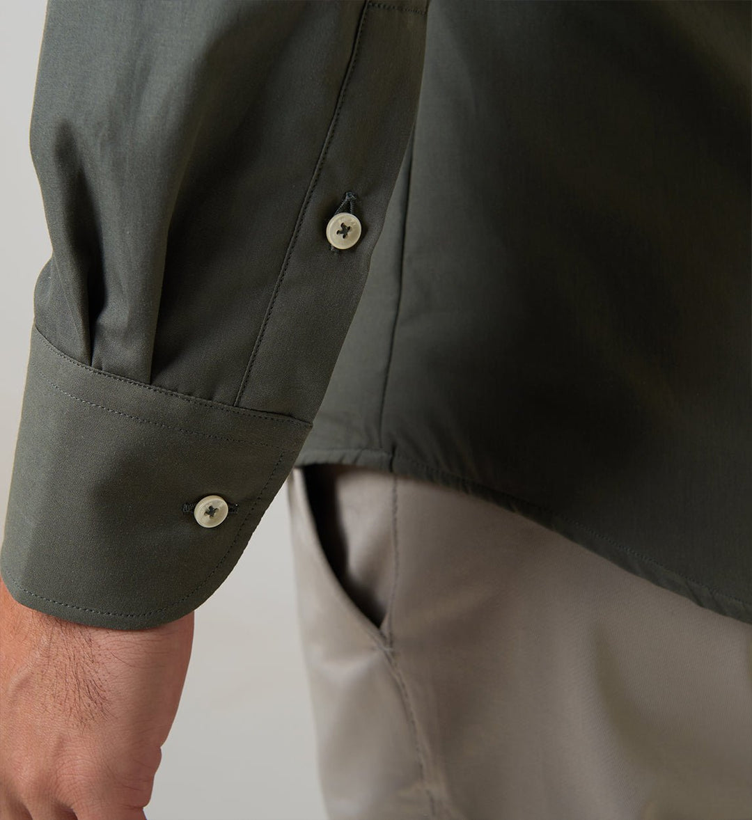 Camicie antisudore Casual Verde Kaki