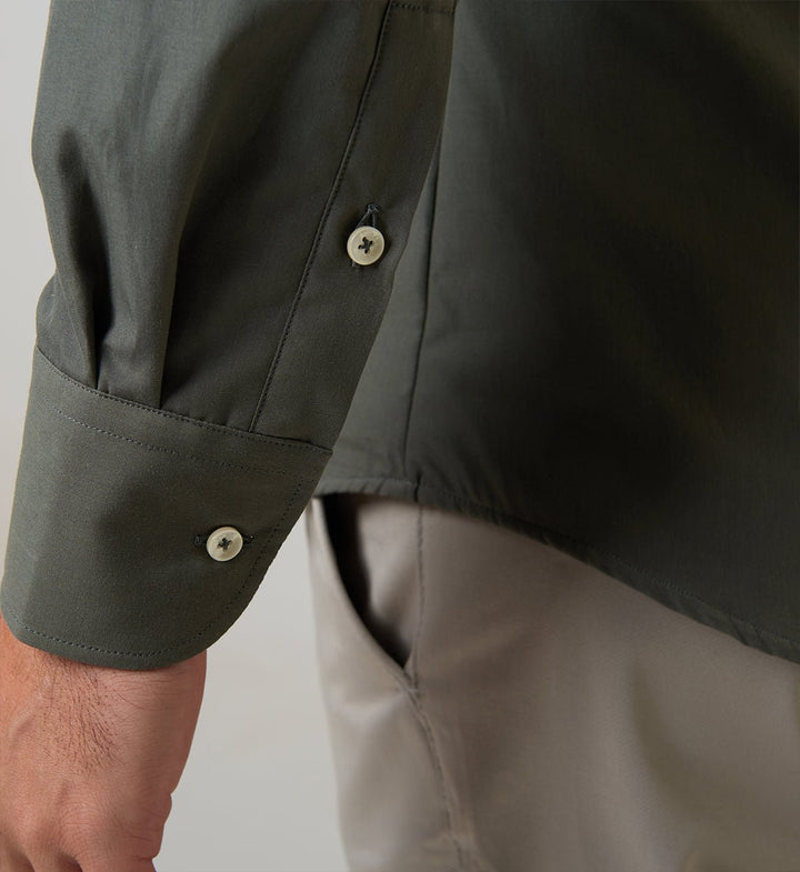 Camicie antisudore Casual Verde Kaki