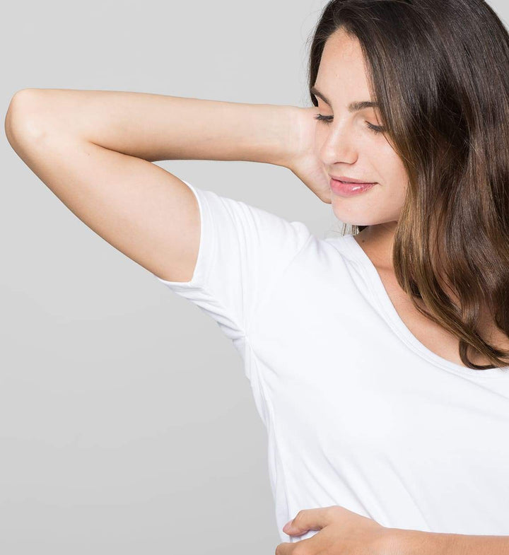 MaxDry Damen Anti-Schweiß T-Shirt, großer V-Ausschnitt, extra Achselschutz