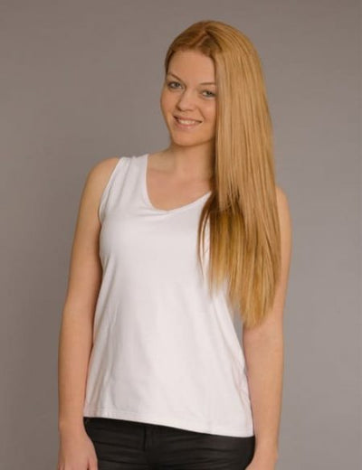 Damen Ärmelloses Anti-Schweiß V-Ausschnitt Shirt Original Weiß