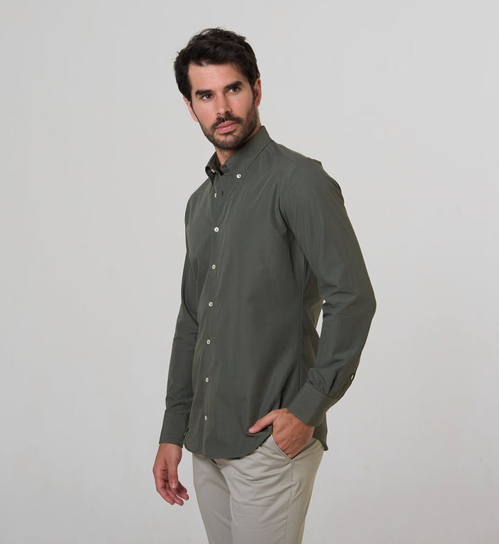 Camisa Antisudor Casual Verde Kaki