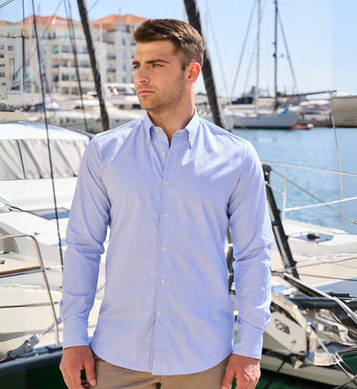 Camisa Antisudor Casual Milán Celeste