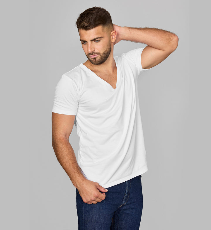 Camiseta Antisudor Cuello V Grande Blanco