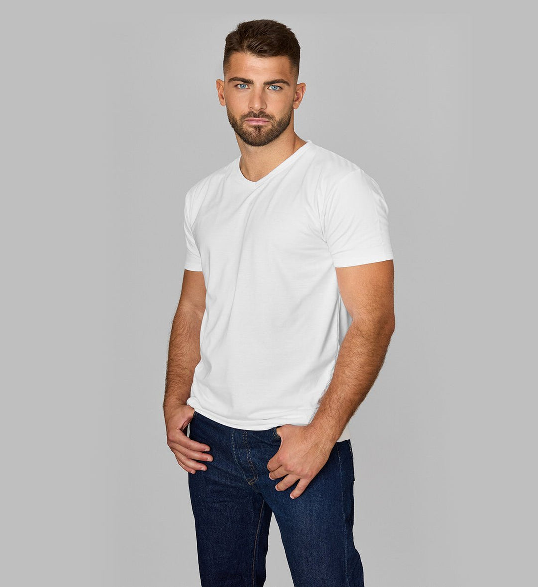 Dri V Neck T-shirt White