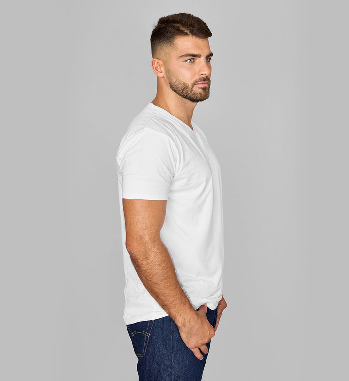 Dri V Neck T-shirt White