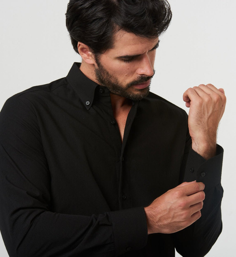 Camisa Antisudor Casual Negra