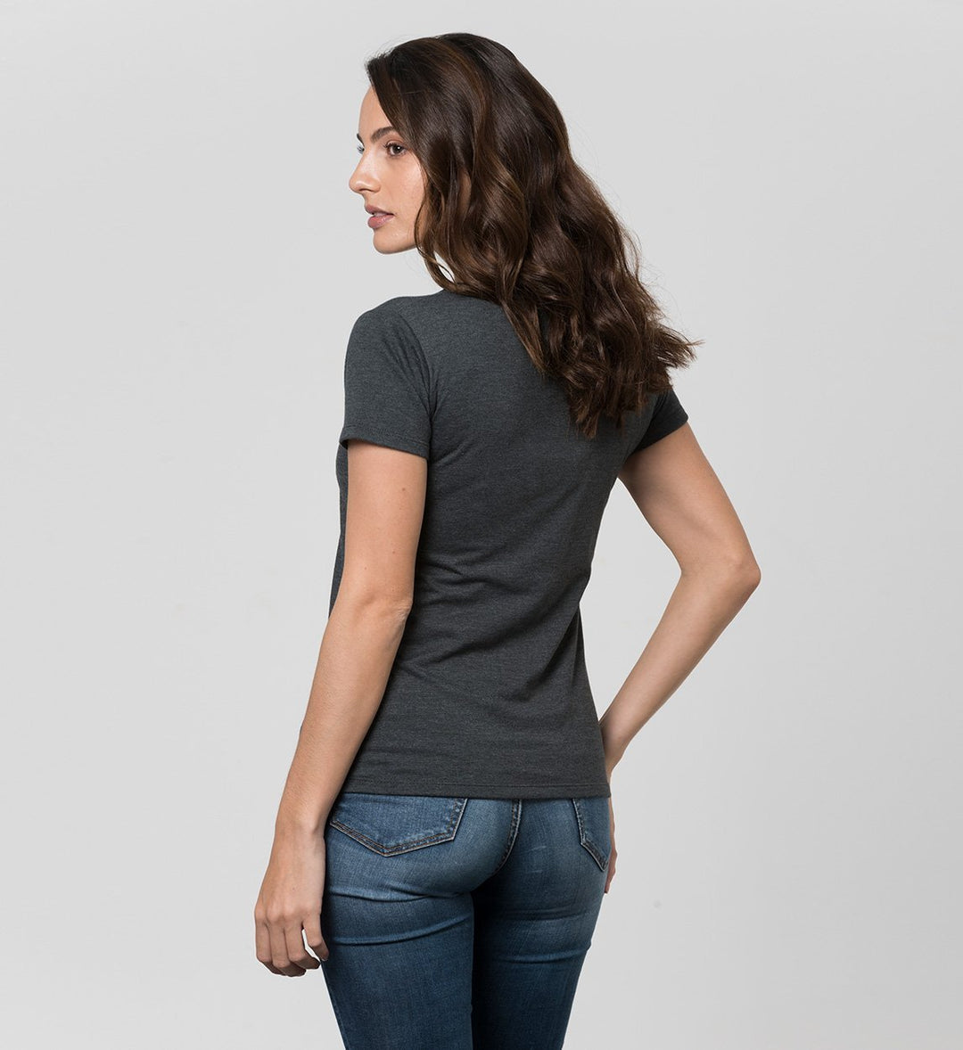 Camiseta Mujer Antisudor Cuello Grande Gris Marengo