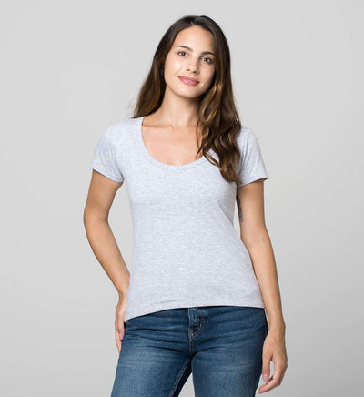 Camiseta Mujer Antisudor Cuello Grande Gris Vigoré