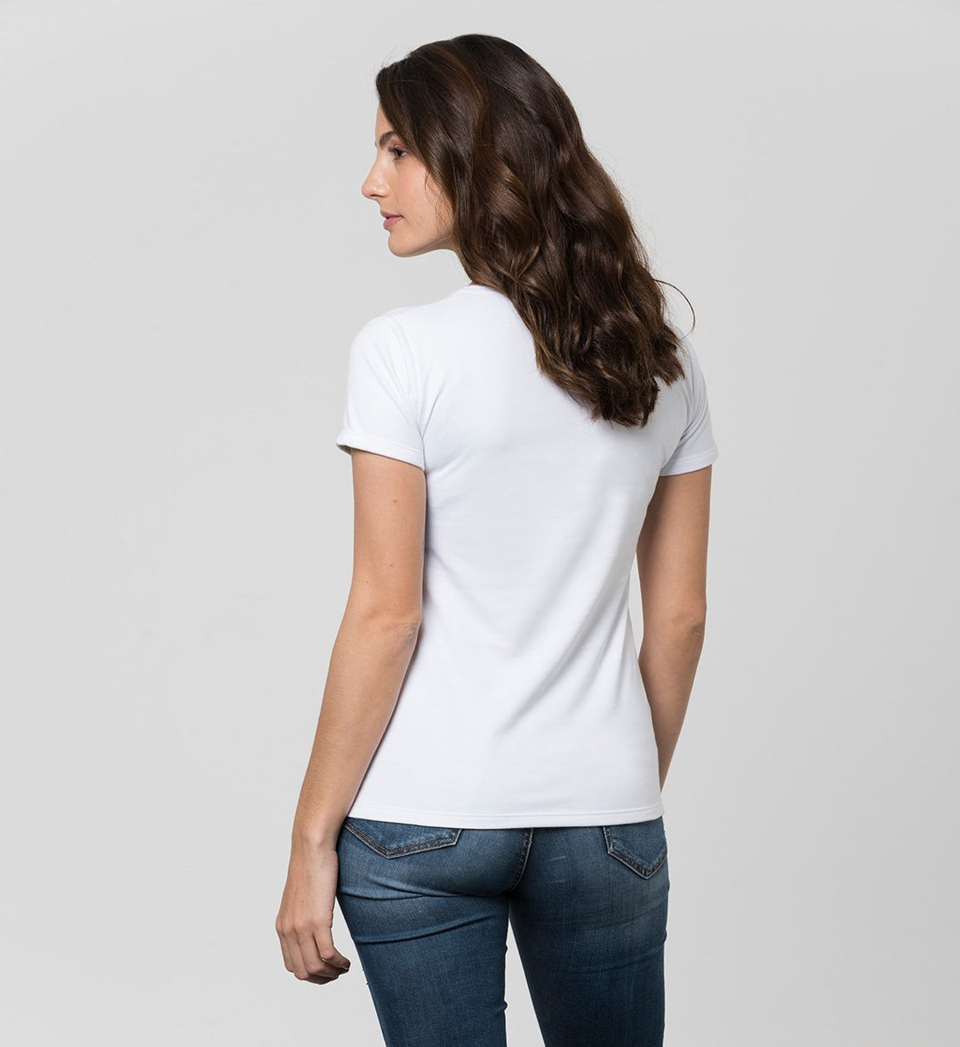 Dri Woman Big Neck White T-shirt