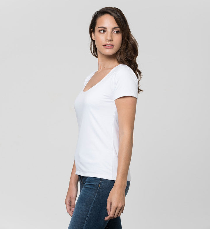 Camiseta Mujer Antisudor MaxDry Cuello Grande Protección Axilar Extra