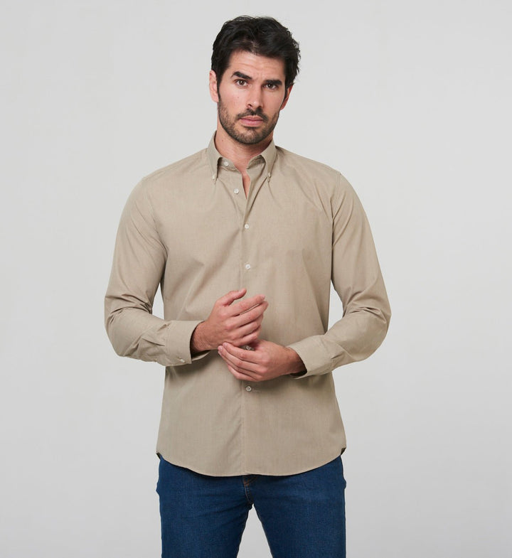 Camisa Antisudor Casual Melange Beig