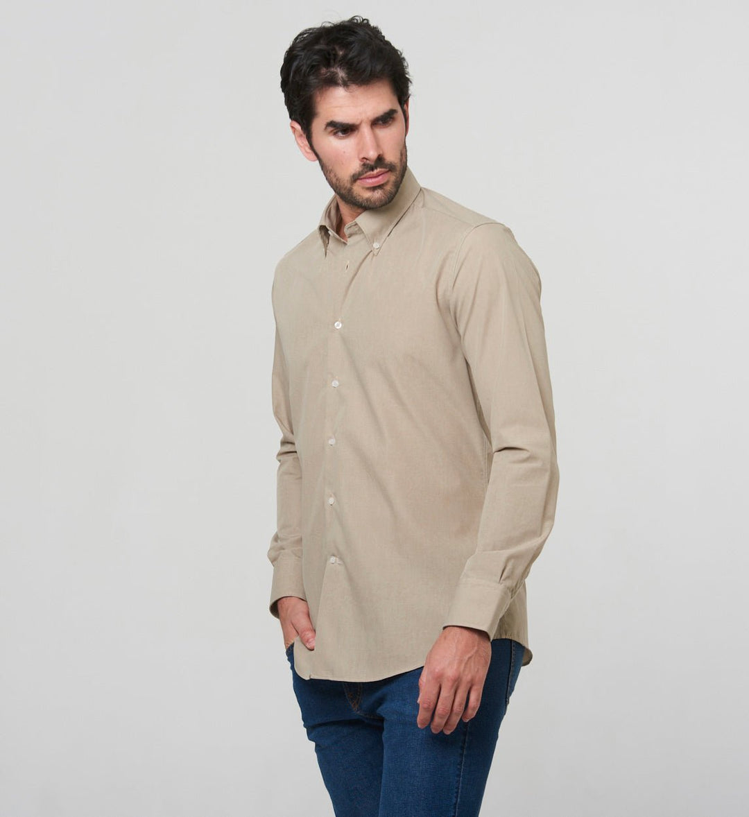 Casual anti-sweat shirt Beige Melange