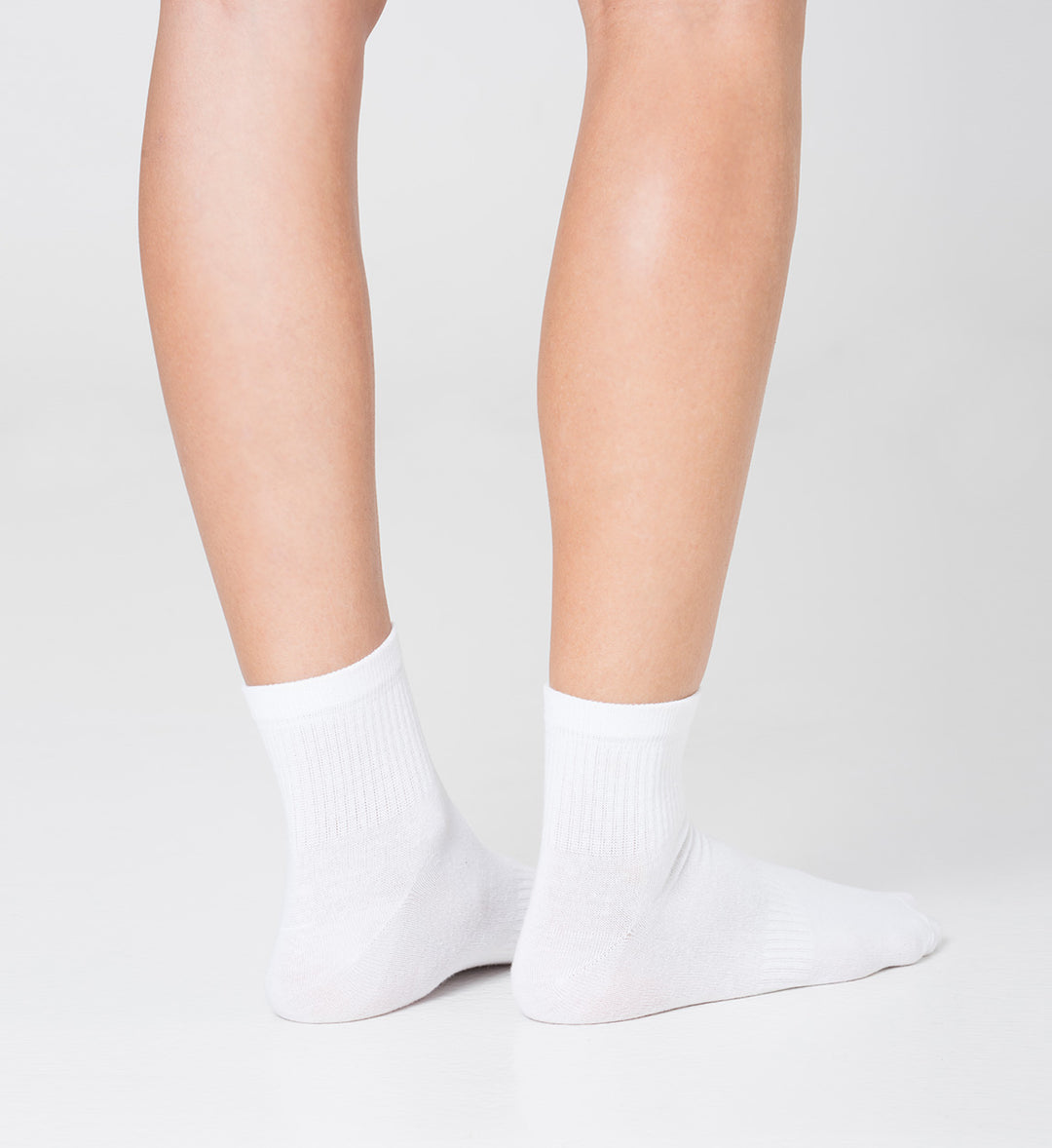 Lot de 3 chaussettes de sport anti-odeurs pour femmes, blanches