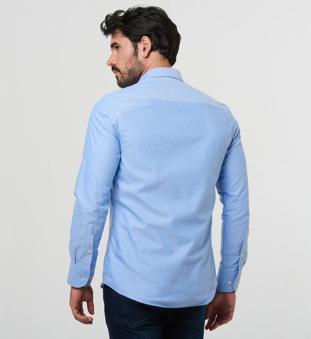 Camisa Antisudor Casual Oxford Azul