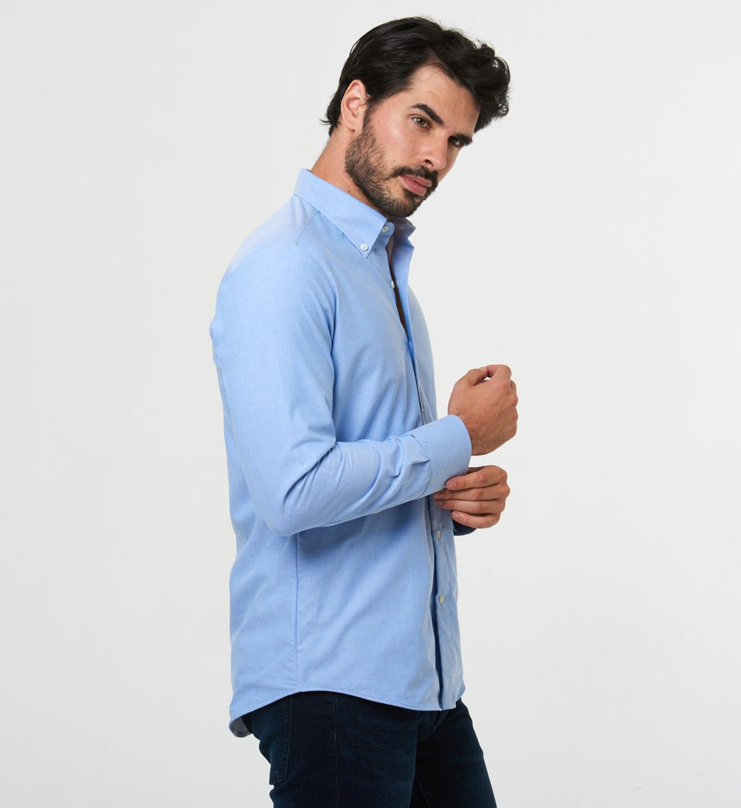 Camisa Antisudor Casual Oxford Azul