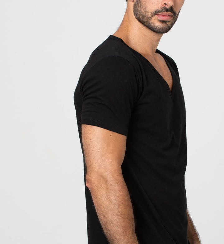 Camiseta Antisudor Cuello V Grande Negro